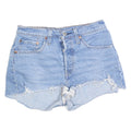 LEVI'S Womens Denim Blue Cut-Off Shorts S W27 Distressed Edge Casual Style