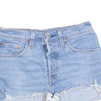 LEVI'S Womens Denim Blue Cut-Off Shorts S W27 Distressed Edge Casual Style
