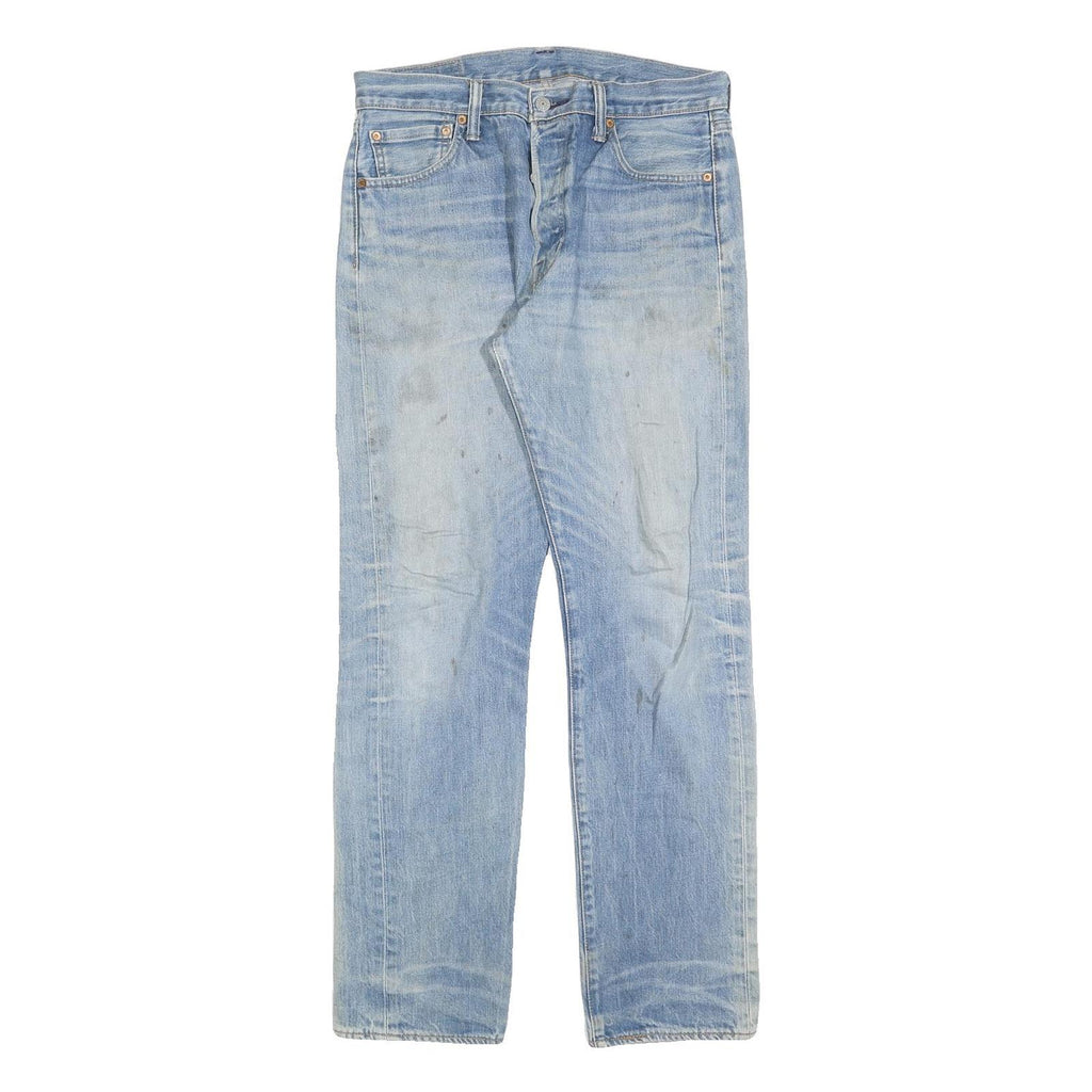 LEVI'S 501 Mens Jeans Blue Regular Straight Denim Light W34 L30 Classic Button