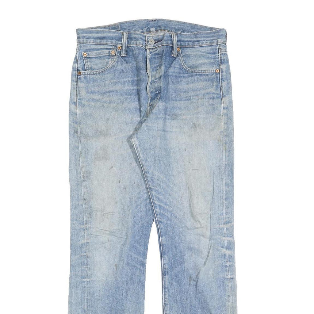 LEVI'S 501 Mens Jeans Blue Regular Straight Denim Light W34 L30 Classic Button