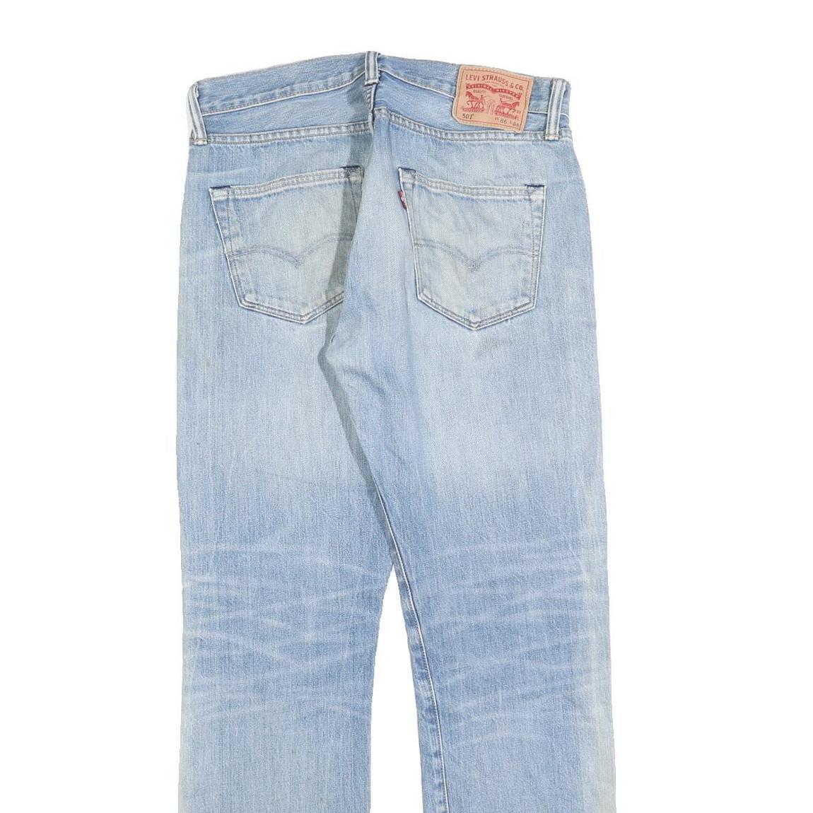 LEVI'S 501 Mens Jeans Blue Regular Straight Denim Light W34 L30 Classic Button