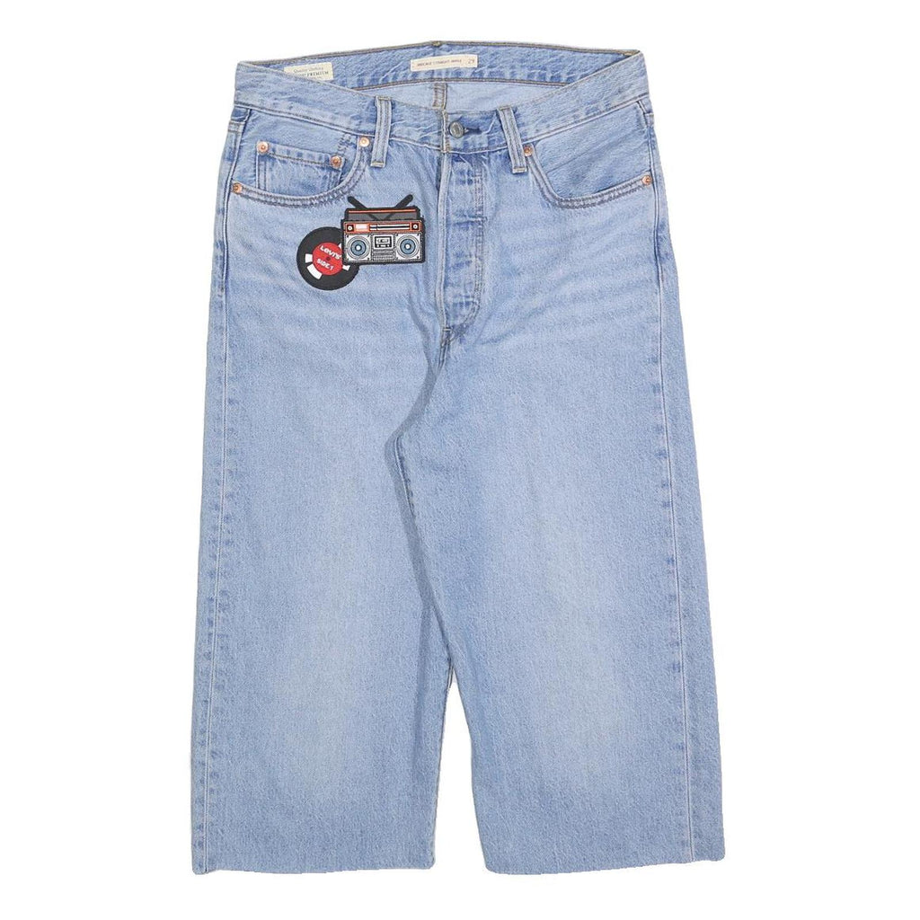 LEVI'S Womens Shorts Blue Cotton Blend Casual S W29 Vinyl Graphics