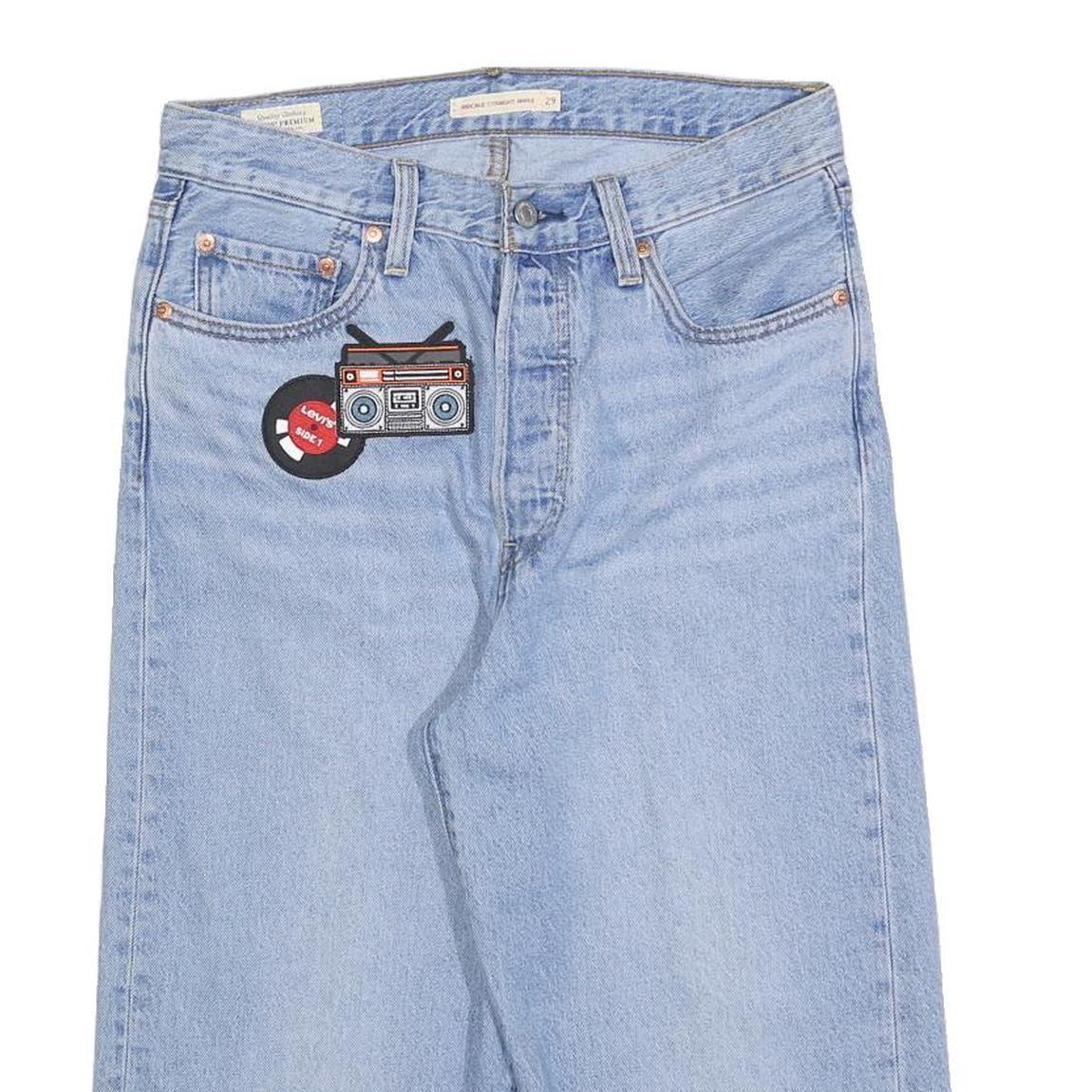 LEVI'S Womens Shorts Blue Cotton Blend Casual S W29 Vinyl Graphics