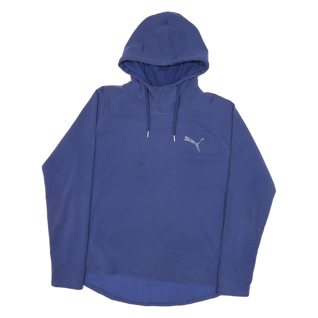 PUMA Womens Blue Hooded Pullover L Lightweight Sports Casual Hoodie