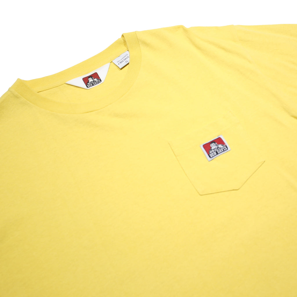 BEN DAVIS Mens Yellow Pocket T-Shirt XL Short Sleeve Crew Neck Cotton
