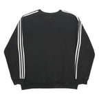 ADIDAS Womens Black & White Crew Neck L Sweatshirt Three Stripe Floral Detail