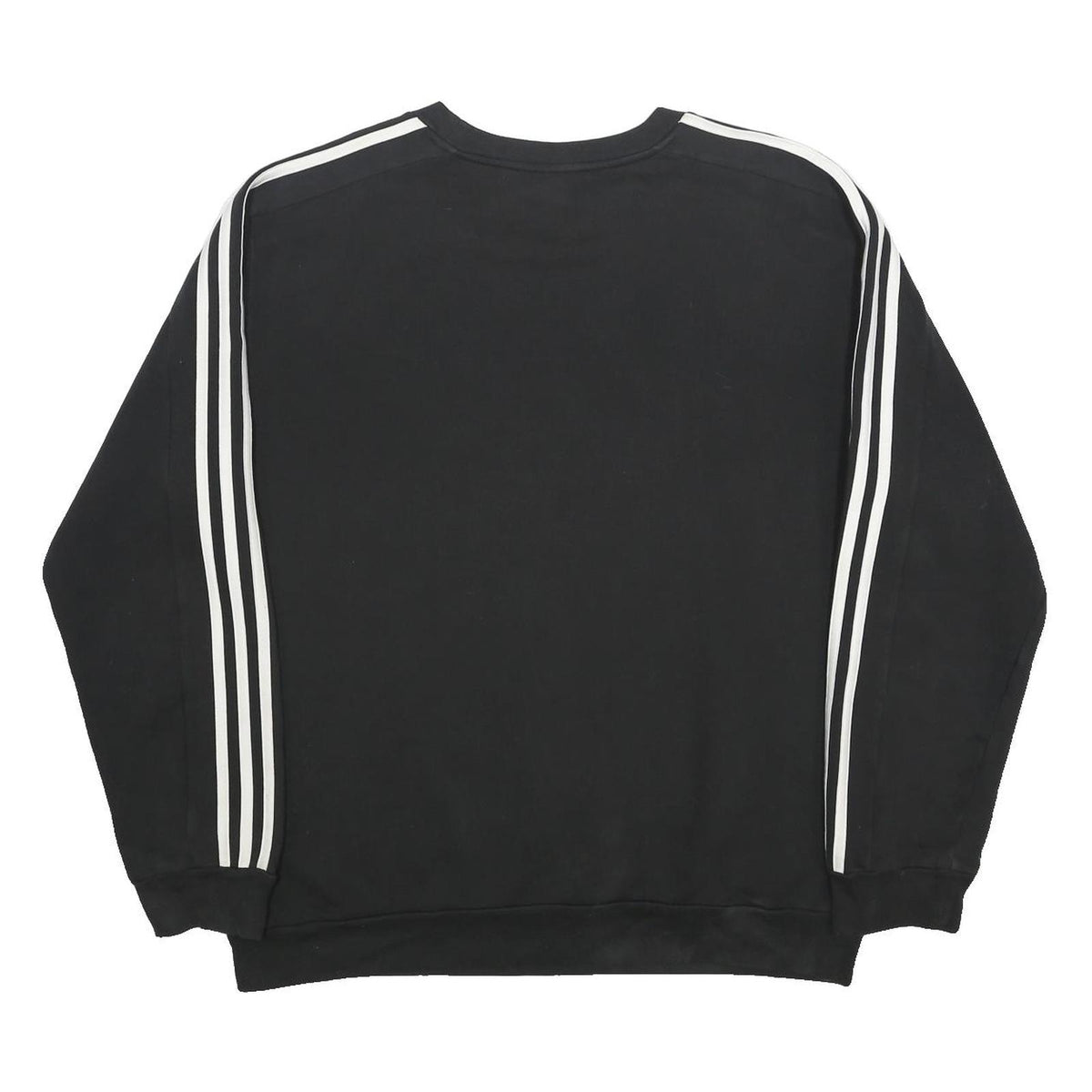 ADIDAS Womens Black & White Crew Neck L Sweatshirt Three Stripe Floral Detail