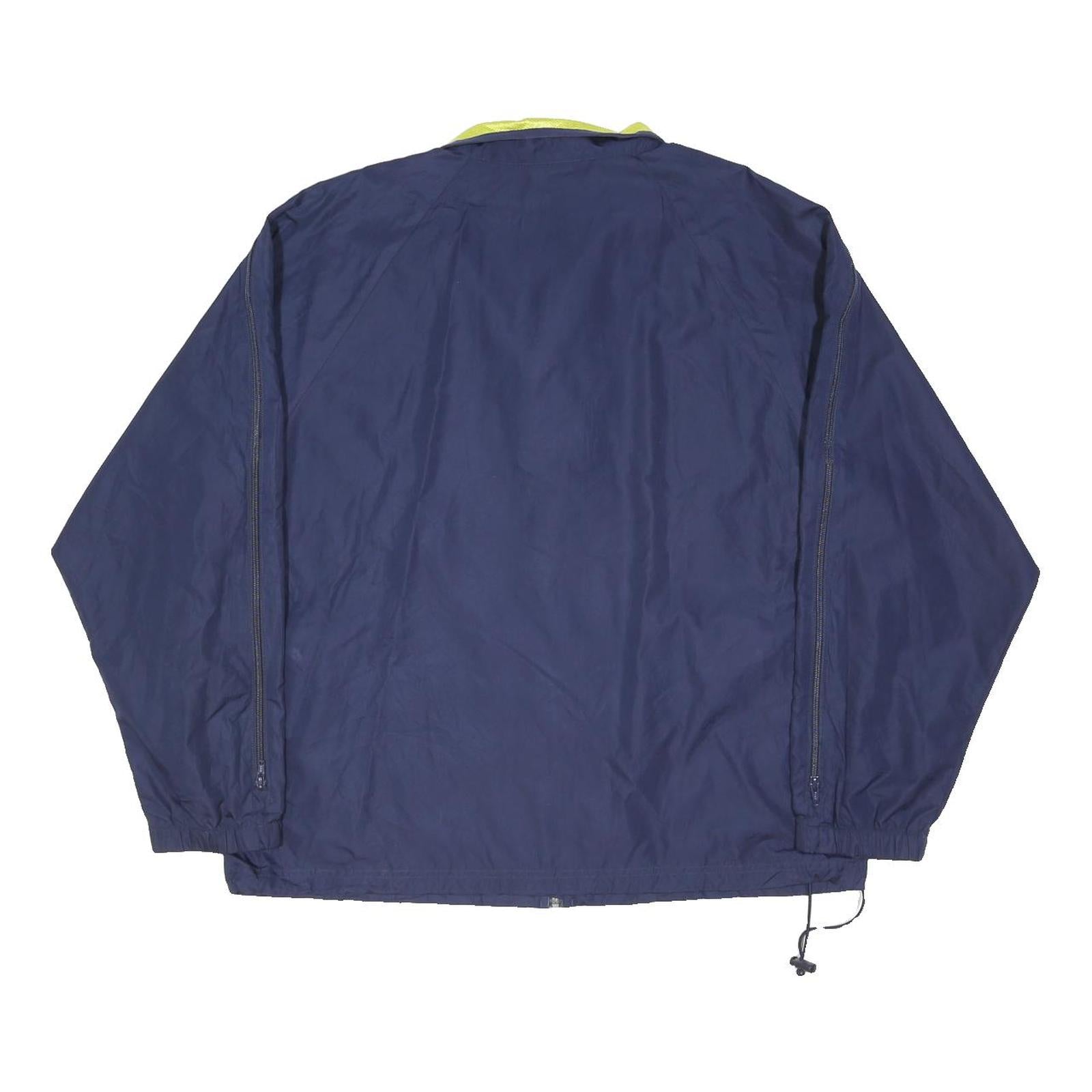 CHAMPION Mens Blue & Lime Lightweight Jacket L Polyester Blend Plain Zip