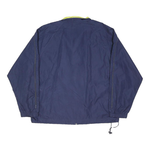CHAMPION Mens Blue & Lime Lightweight Jacket L Polyester Blend Plain Zip