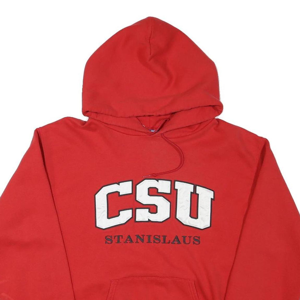 CHAMPION Mens Red CSU Stanislaus Pullover Hoodie M College Logo Sweatshirt