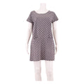 WHITE STUFF Womens Shift Dress Blue Spotted Short Sleeve Short UK 14