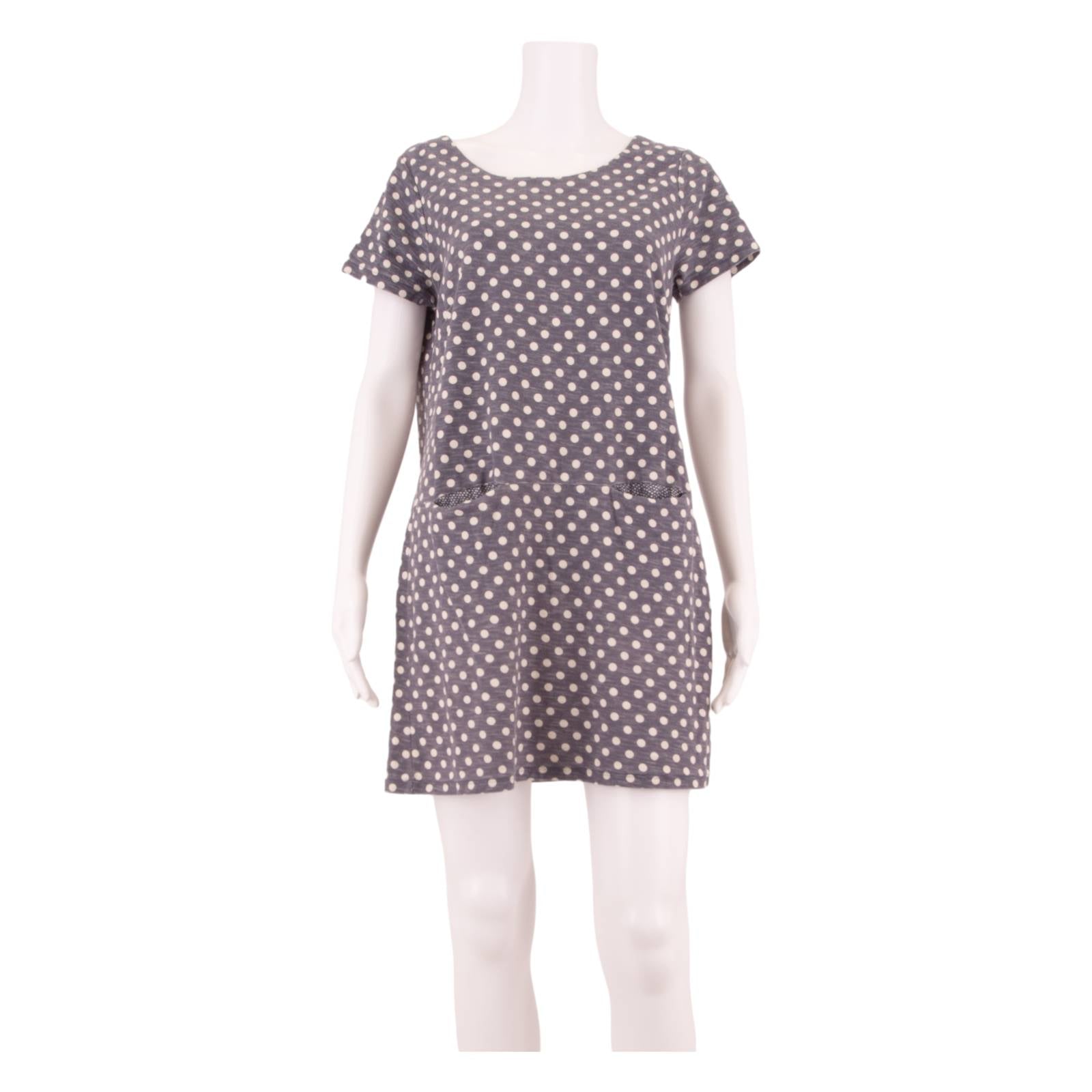 WHITE STUFF Womens Shift Dress Blue Spotted Short Sleeve Short UK 14