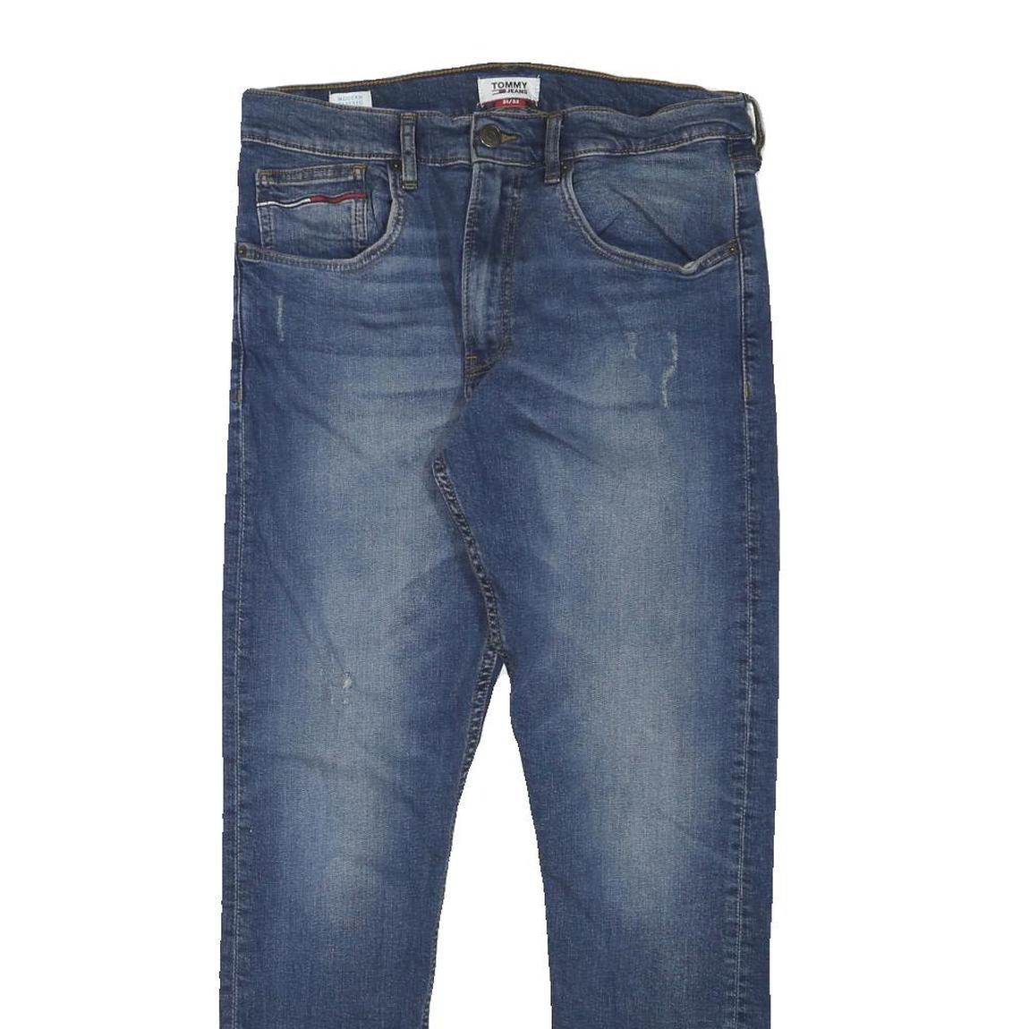 TOMMY HILFIGER Mens Slim Blue Denim Jeans Zip W31 L29 Classic Cotton Blend