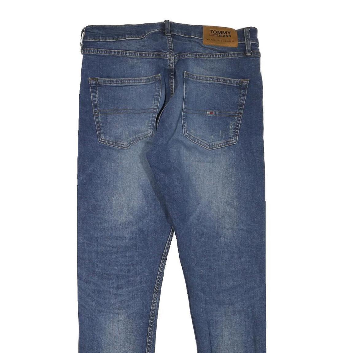 TOMMY HILFIGER Mens Slim Blue Denim Jeans Zip W31 L29 Classic Cotton Blend