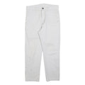 CARHARTT Mens White Regular Fit Straight Trousers W30 L27 Cotton Blend Zip
