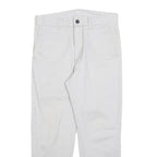 CARHARTT Mens White Regular Fit Straight Trousers W30 L27 Cotton Blend Zip