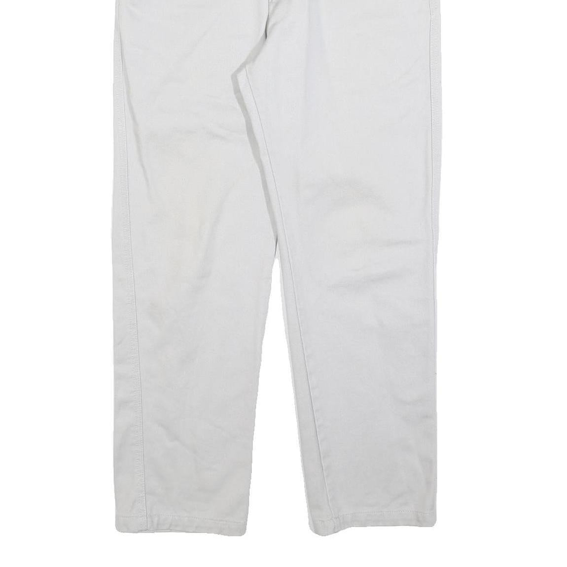 CARHARTT Mens White Regular Fit Straight Trousers W30 L27 Cotton Blend Zip