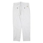 CARHARTT Mens White Regular Fit Straight Trousers W30 L27 Cotton Blend Zip