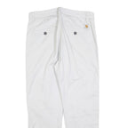 CARHARTT Mens White Regular Fit Straight Trousers W30 L27 Cotton Blend Zip