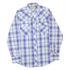 WRANGLER Mens Blue & Purple Check Shirt M Western Casual Cotton Blend