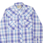 WRANGLER Mens Blue & Purple Check Shirt M Western Casual Cotton Blend