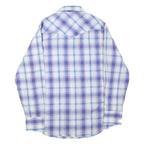 WRANGLER Mens Blue & Purple Check Shirt M Western Casual Cotton Blend