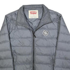 LEVI'S Mens Grey Jacket L Polyester Blend Puffer Lightweight Zip Up Casual