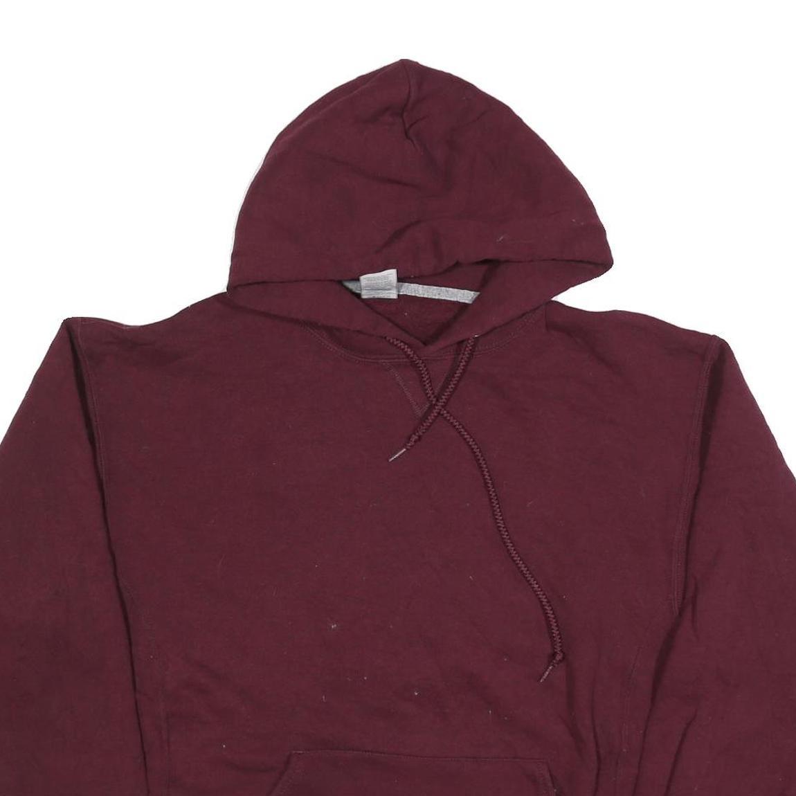 RUSSELL ATHLETIC Mens Maroon Pullover Hoodie L Classic Cotton Blend