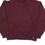 RUSSELL ATHLETIC Mens Maroon Pullover Hoodie L Classic Cotton Blend