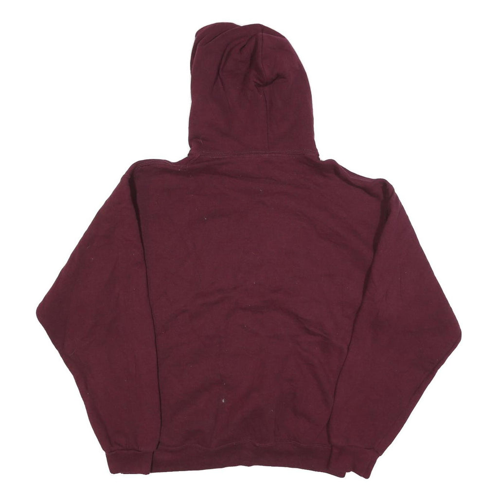RUSSELL ATHLETIC Mens Maroon Pullover Hoodie L Classic Cotton Blend