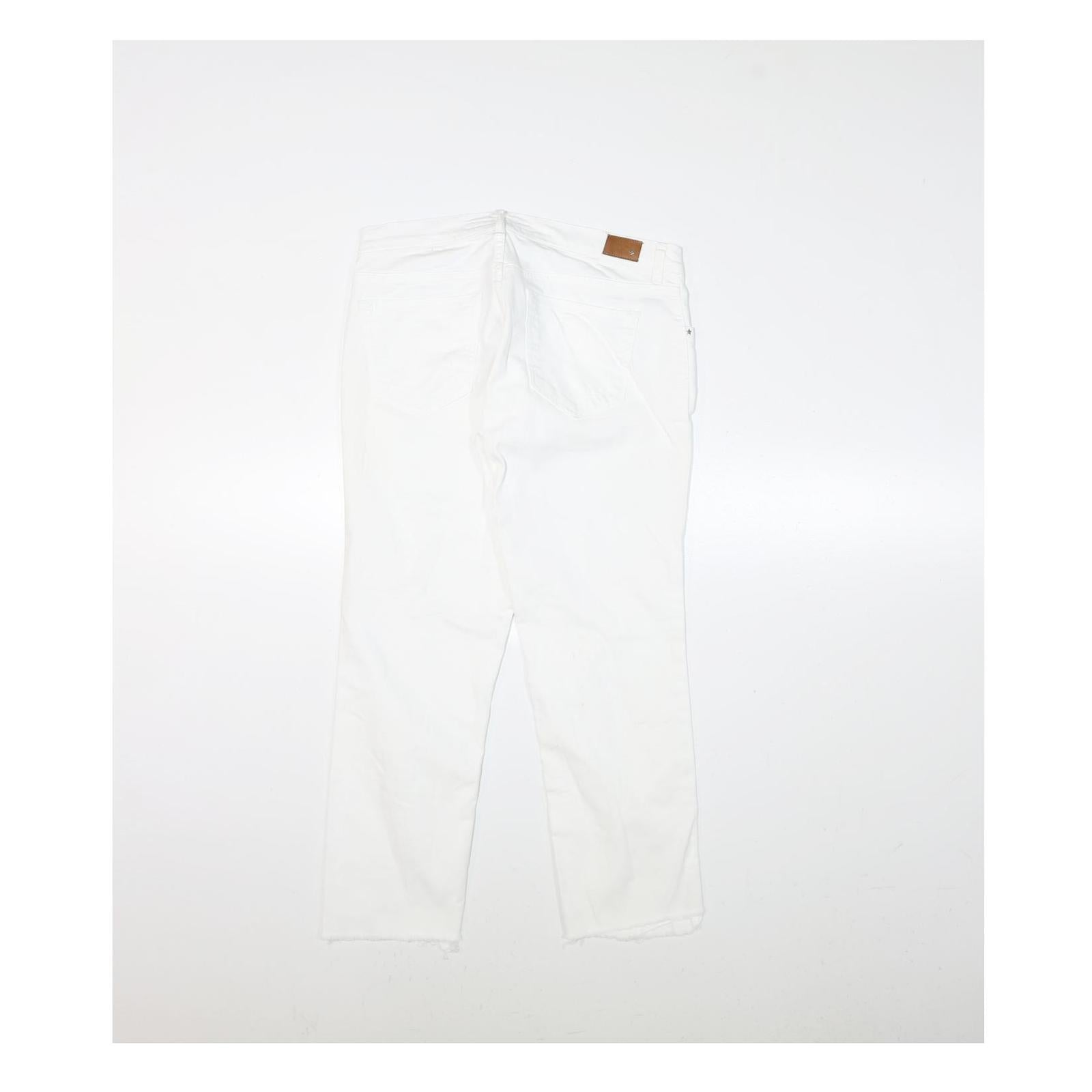 HEACH Womens Slim White Denim Slim Jeans W29 L24 Distressed Zip