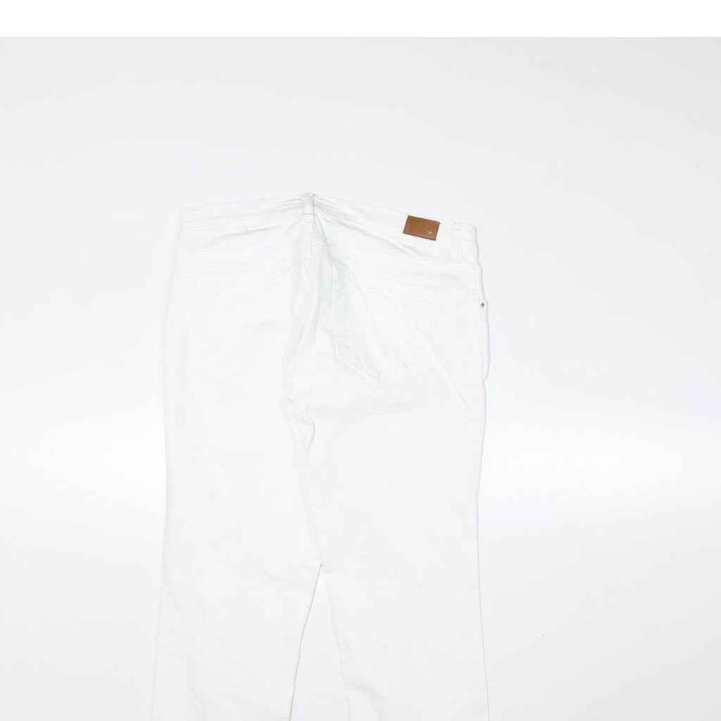 HEACH Womens Slim White Denim Slim Jeans W29 L24 Distressed Zip