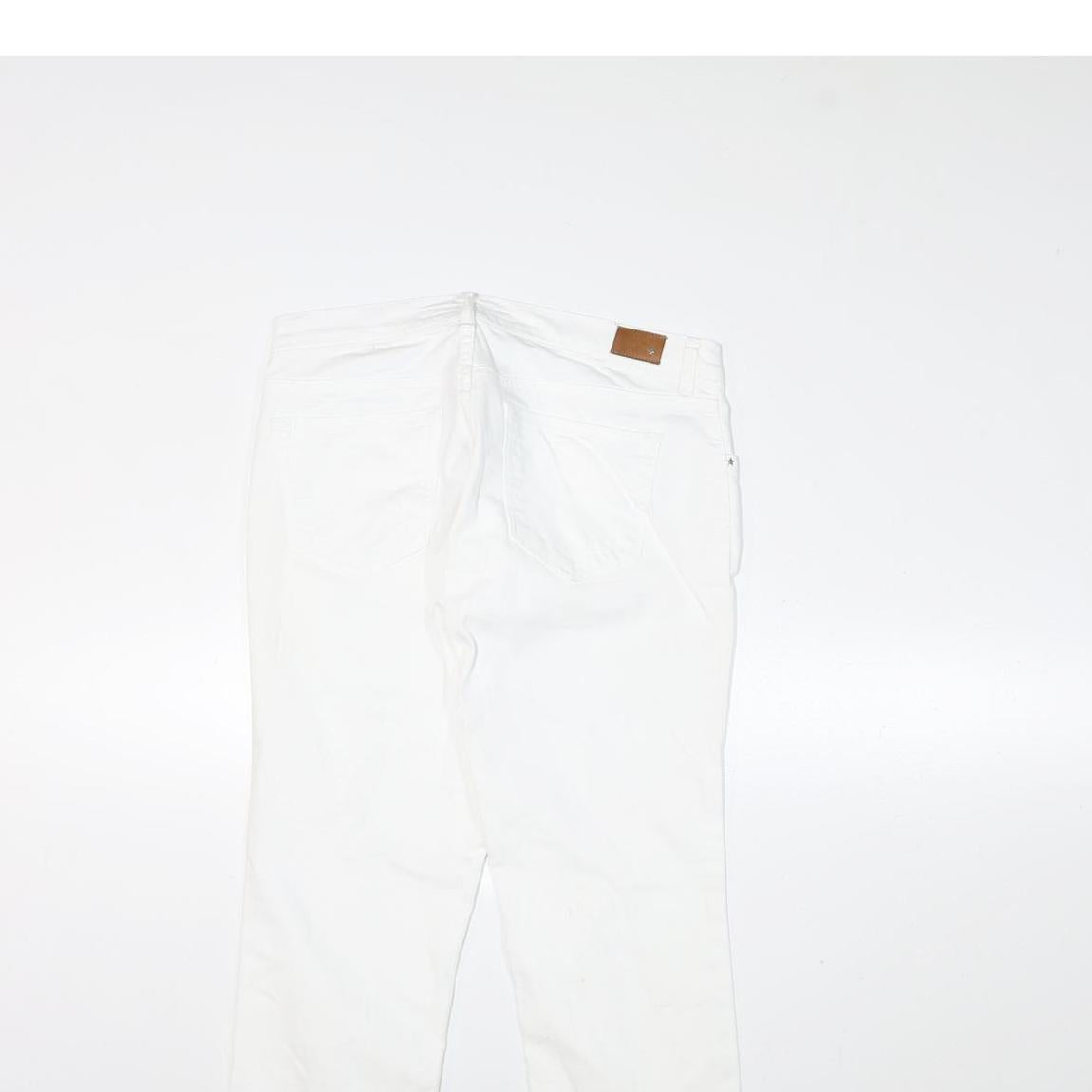 HEACH Womens Slim White Denim Slim Jeans W29 L24 Distressed Zip