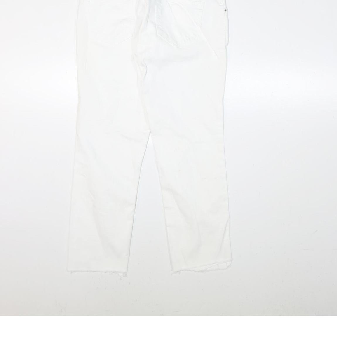 HEACH Womens Slim White Denim Slim Jeans W29 L24 Distressed Zip