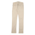 GUESS Womens Cotton Blend Slim Slim Leg Beige Trousers W27 L32 Stylish Casual