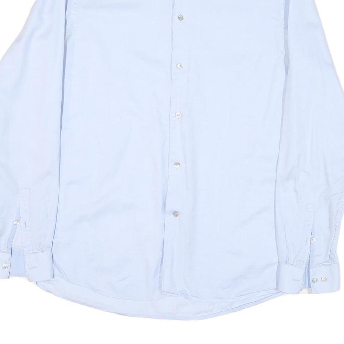 CALVIN KLEIN Mens Blue Shirt M Cotton Blend Classic Formal Long Sleeve Button