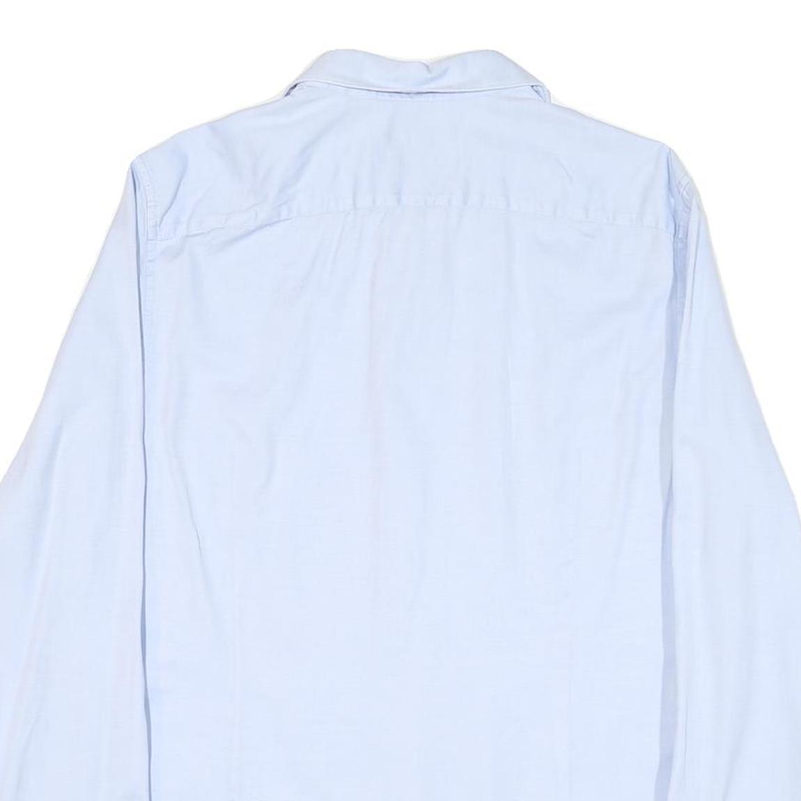 CALVIN KLEIN Mens Blue Shirt M Cotton Blend Classic Formal Long Sleeve Button