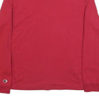 CHAMPION Mens Red Blue Script Logo Long Sleeve Crew Neck T-Shirt M Cotton Blend