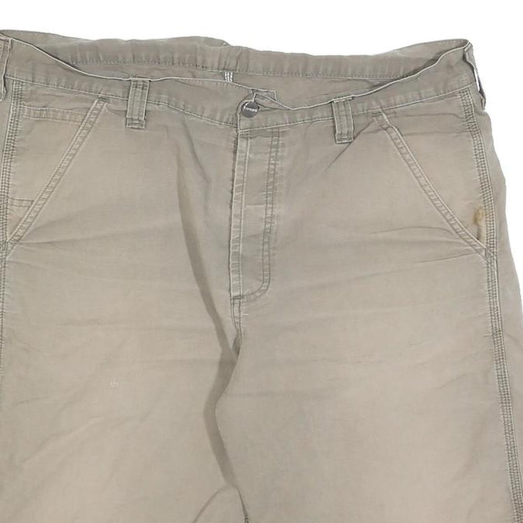 CARHARTT Mens Shorts Beige Casual Cotton Blend L W36 Workwear Style Relaxed Fit