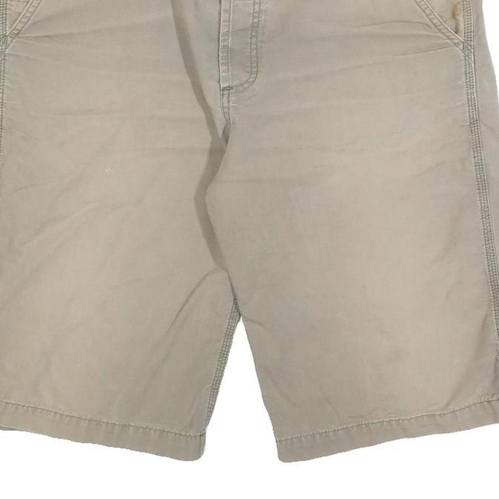 CARHARTT Mens Shorts Beige Casual Cotton Blend L W36 Workwear Style Relaxed Fit