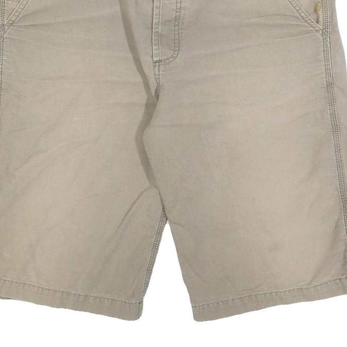CARHARTT Mens Shorts Beige Casual Cotton Blend L W36 Workwear Style Relaxed Fit