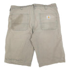 CARHARTT Mens Shorts Beige Casual Cotton Blend L W36 Workwear Style Relaxed Fit
