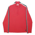 CALVIN KLEIN Mens Red Black White Zip Jacket M Cotton Stripe Sporty Casual