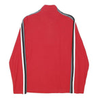 CALVIN KLEIN Mens Red Black White Zip Jacket M Cotton Stripe Sporty Casual