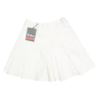 KICKERS Womens White Cotton Pleated Mini Skirt XS Lightweight Casual Summer