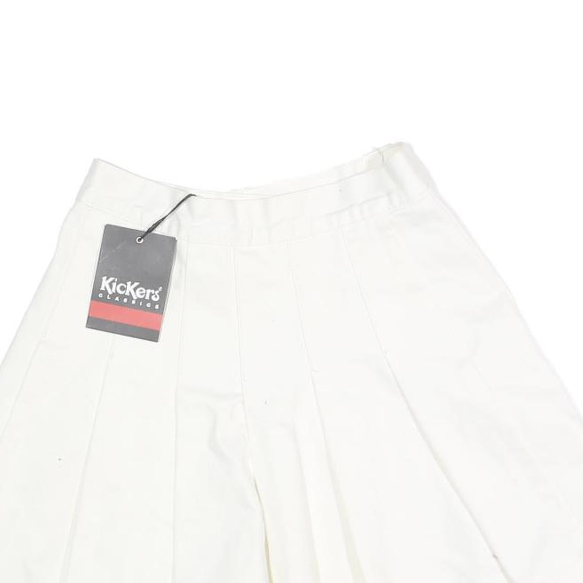 KICKERS Womens White Cotton Pleated Mini Skirt XS Lightweight Casual Summer