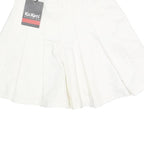KICKERS Womens White Cotton Pleated Mini Skirt XS Lightweight Casual Summer