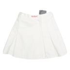 KICKERS Womens White Cotton Pleated Mini Skirt XS Lightweight Casual Summer