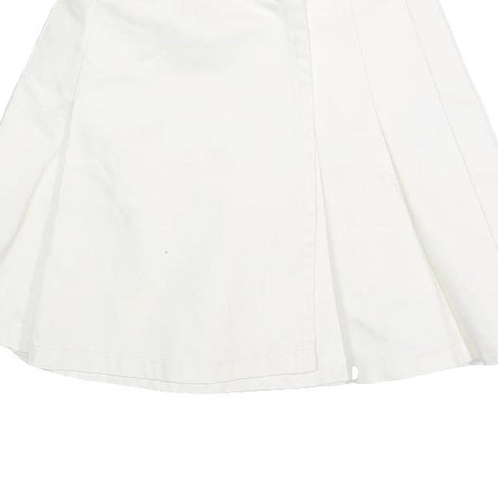 KICKERS Womens White Cotton Pleated Mini Skirt XS Lightweight Casual Summer