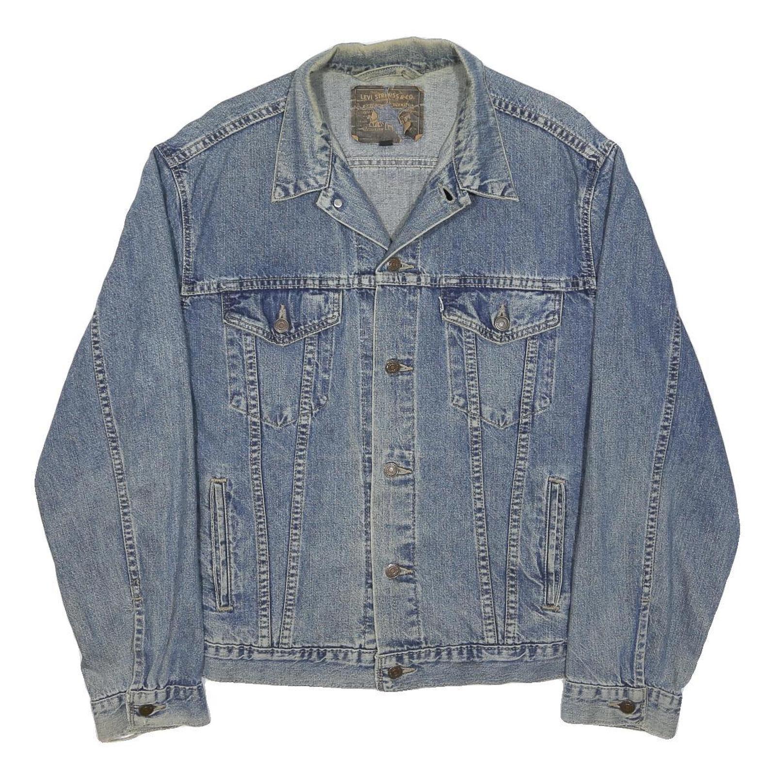 LEVI'S Mens Blue Denim Button Jacket L Cotton Classic Vintage Workwear Jacket
